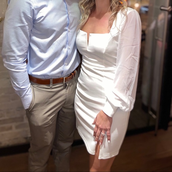 White bodycon mini dress. - Picture 2 of 2